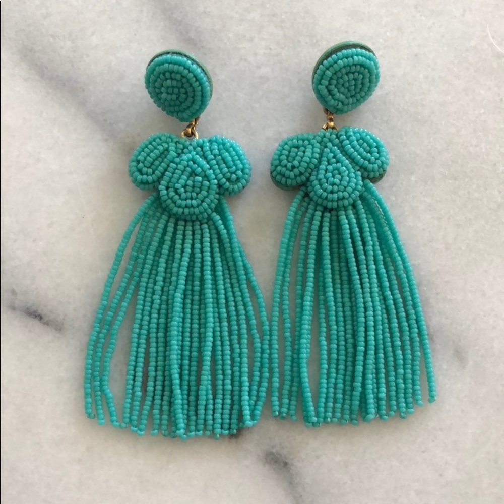 J Crew Turquoise Fringe Earrings